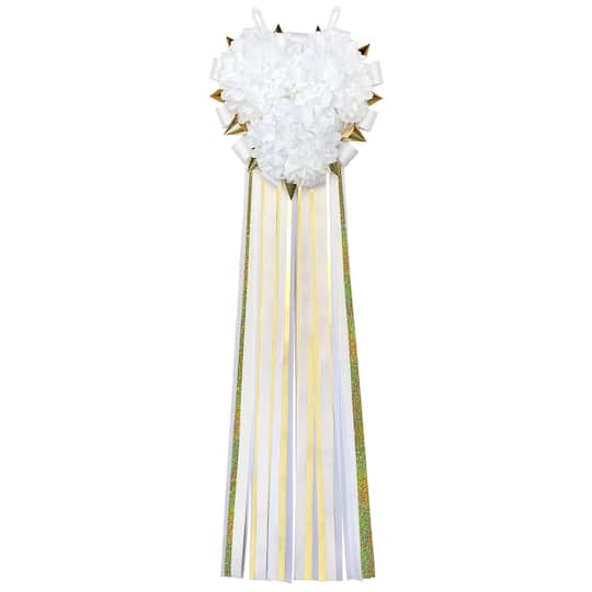44" White & Gold Triple Homecoming Mum by Celebrate It™